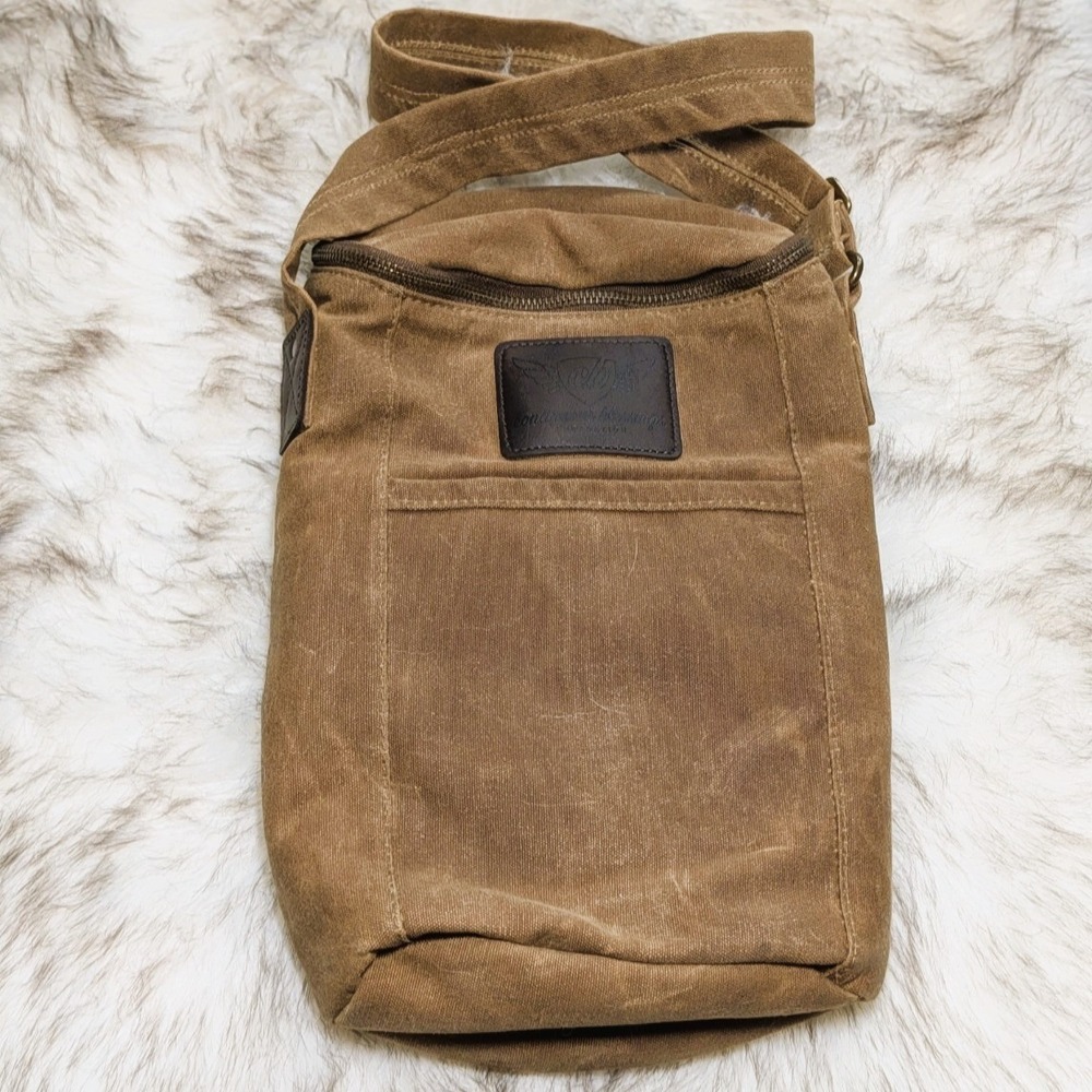 Waxed Canvas Bourbon & Wine Tote Continuous Blessings Foundation Two Bottles